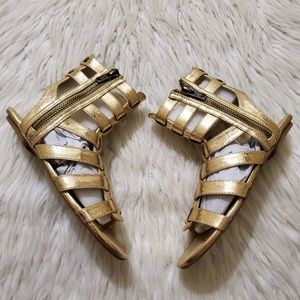 Michael Antonio Metallic Gold Gladiator Sandals